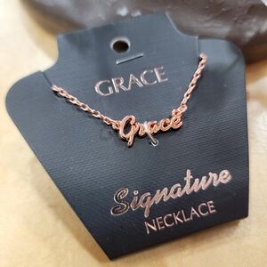 Grace Personalized Name In Rose Gold Necklace